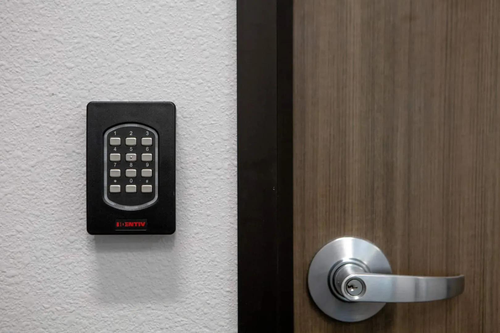 Access control keypad installed by Sebastian at the Downtown Fresno IRS Building.