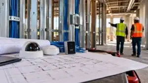 New construction security system planning with low voltage cabling and security devices